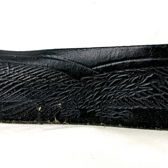 vintage black Leather eagle buckle belt - Picture 5 of 9